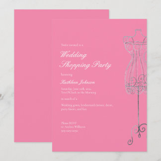 ドレスブリデスメイドにYesを言うショッピングパーティー 招待状