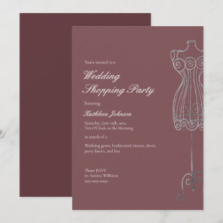 ドレスブリデスメイドにYesを言うショッピングパーティー 招待状