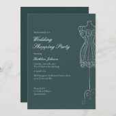 ドレスブリデスメイドにYesを言うショッピングパーティー 招待状 (正面/裏面)