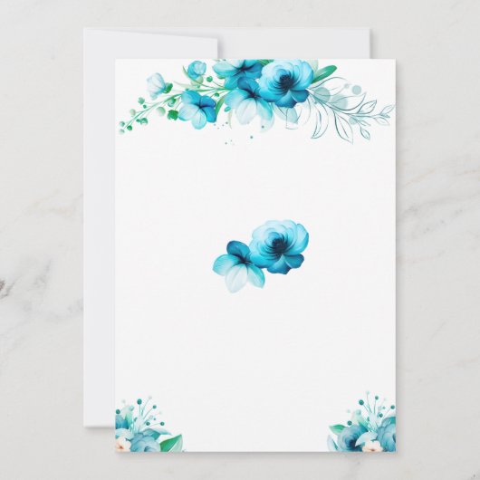 ドレスブルーのブライダルシャワーゲームカードを推測 招待状 (裏面)