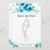 ドレスブルーのブライダルシャワーゲームカードを推測 招待状 (正面/裏面)