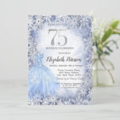 ドレスブルースノーフレーク冬75誕生日 招待状 (スタンド正面)