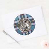 ドレスブルータータンチェックのThom(p)son氏の紋 ラウンドシール (封筒)