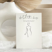 ドレスプリント可能なブライダルシャワーゲームカードのスケッチ 招待状