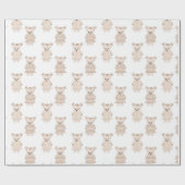 ドレスベビーシャワーのテディベアーガール ラッピングペーパー (フラット)