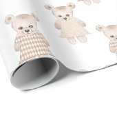 ドレスベビーシャワーのテディベアーガール ラッピングペーパー (ロールコーナー)