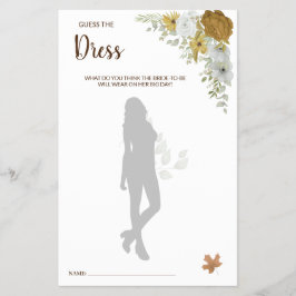 ドレスボホ秋ブライダルシャワーゲームカードを推測 チラシ