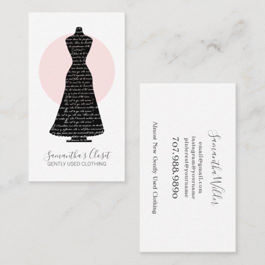 ドレスマネキン中古服売り 名刺 (正面/裏面)