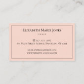 ドレスマネキン赤面ピンクミニマリストガーリースクリプト 名刺 (裏面)