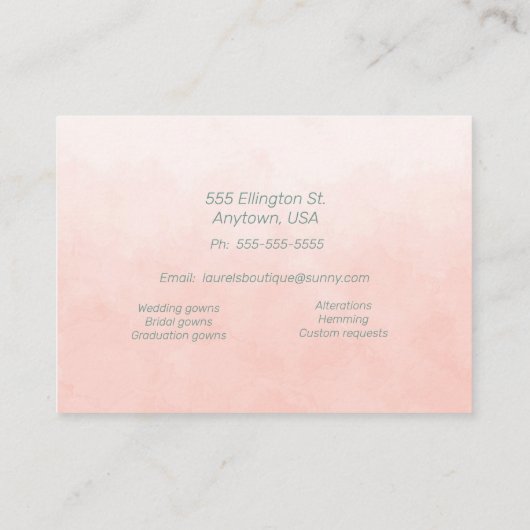 ドレスメイキングとリターズブティック 名刺 (裏面)