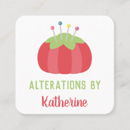 ドレスメーカーのピンクッション手作り スクエア名刺