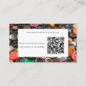 ドレスメーカーの裁縫の仕入れ直し 名刺 (裏面)