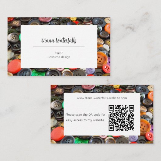 ドレスメーカーの裁縫の仕入れ直し 名刺 (正面/裏面)