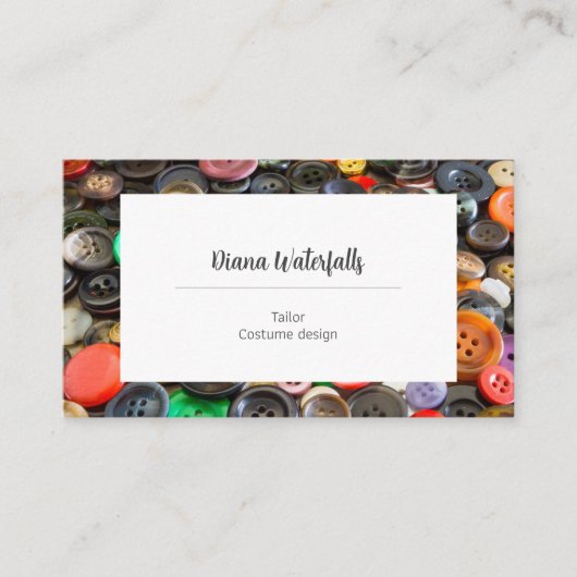 ドレスメーカーの裁縫の仕入れ直し 名刺 (正面)