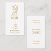 ドレスメーカーシームストレス金ゴールドグリッターマネキンブシン 名刺 (正面/裏面)