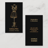 ドレスメーカーシームストレス金ゴールドグリッターマネキン 名刺 (正面/裏面)