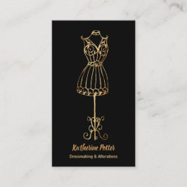 ドレスメーカーシームストレス金ゴールドグリッターマネキン 名刺