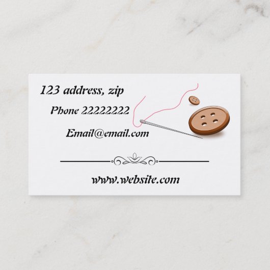 ドレスメーカー 名刺 (裏面)