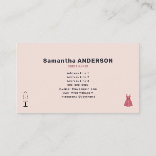 ドレスメーカー 名刺 (裏面)