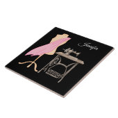 ドレスメーカー、裁縫マシン、カスタマイズ可能な名前 タイル (側面)