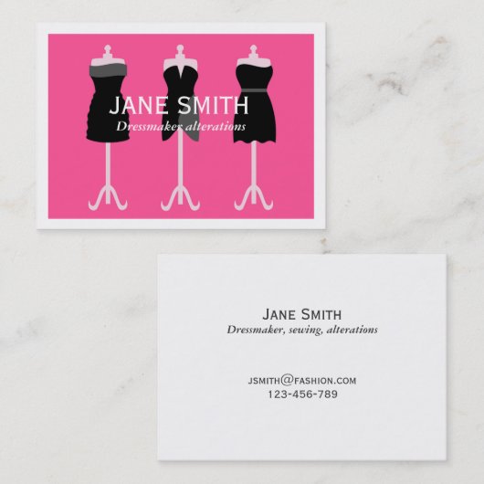 ドレスメーカー、裁縫、テーラープロフェッショナル 名刺 (正面/裏面)