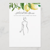 ドレスレモンブライダルシャワーゲームカードのスケッチ 招待状 (正面)