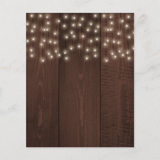 ドレスレ結婚スの素朴な木材のブライダルシャワー招待状 (裏面)