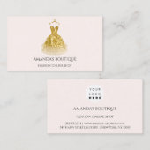 ドレスロゴファッションブティックイベント金ゴールドグリッター 名刺 (正面/裏面)