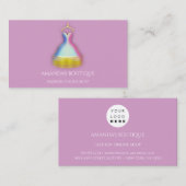 ドレスロゴファッションブティックイベント金ゴールドバイオレット 名刺 (正面/裏面)