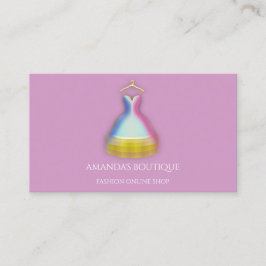 ドレスロゴファッションブティックイベント金ゴールドバイオレット 名刺