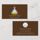 ドレスロゴファッションブティックイベント金ゴールドブラウン 名刺 (正面/裏面)