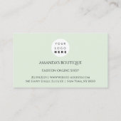 ドレスロゴファッションブティックイベント金ゴールドミントグリーン 名刺 (裏面)