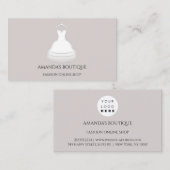 ドレスロゴファッションブティックオンラインショップグレーホワイト 名刺 (正面/裏面)