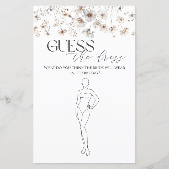 ドレスワイルドフラワーのブライダルシャワーゲーム (正面)