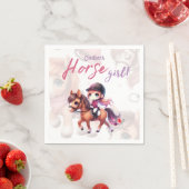 ドレスージライダーホースガールバースデーパーティー スタンダードカクテルナプキン (インサイチュ)