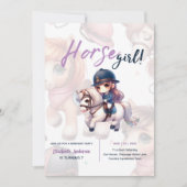 ドレスージライダーホースガールバースデーパーティー 招待状 (正面)