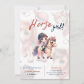ドレスージライダーホースガールバースデーパーティー 招待状 (正面)