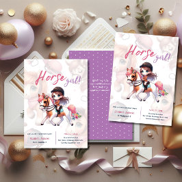 ドレスージライダーホースガールバースデーパーティー 招待状