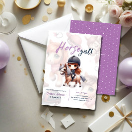 ドレスージライダーホースガールバースデーパーティー 招待状