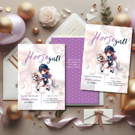 ドレスージライダーホースガールバースデーパーティー 招待状