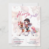 ドレスージライダーホースガールバースデーパーティー 招待状 (正面)