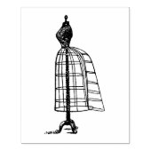 ドレス型枠サイドビューヴィンテージラバーアートスタンプ ラバースタンプ (インプリント)