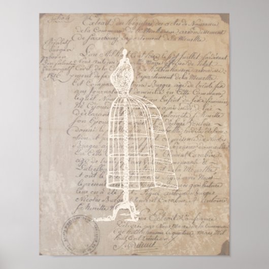 ドレス型枠ヴィンテージレターポスター ポスター (正面)