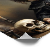 ドレス姿のスカルの呪われた魔女ビクトリアンの子 ポスター (角)