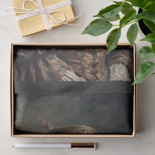 ドレス姿のノーブルビクトリアンミラエレガントディ猫 薄葉紙 (ギフト)