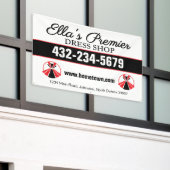 ドレス専門店 横断幕 (ビルの外側)