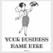 ドレス市松模様にの女の子のヴィンテージアート シール (シート)