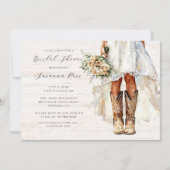 ドレス素朴と結婚女性のカーボーイブーツの花嫁 招待状 (正面)
