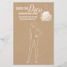 ドレス素朴なシャワーのバイリンガルゲームを推測