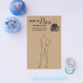 ドレス素朴ブライダルシャワーゲームカード チラシ (シングル)